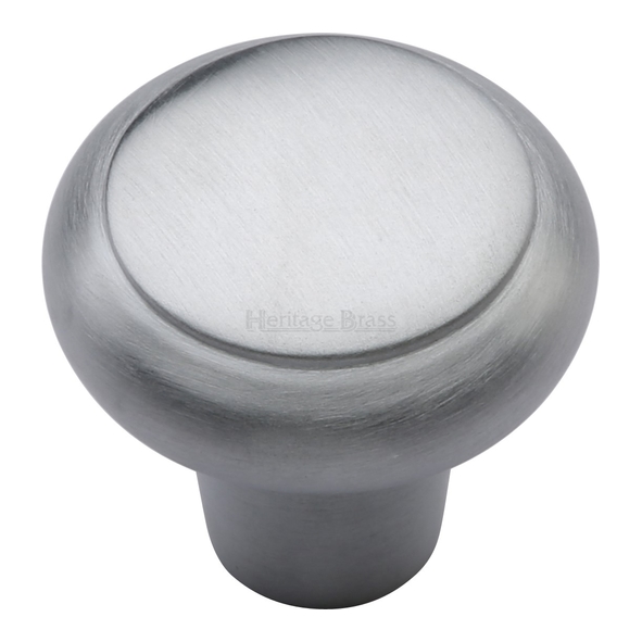 C3990 32-SC • 32 x 14 x 30mm • Satin Chrome • Heritage Brass Flat Faced Bun Cabinet Knob